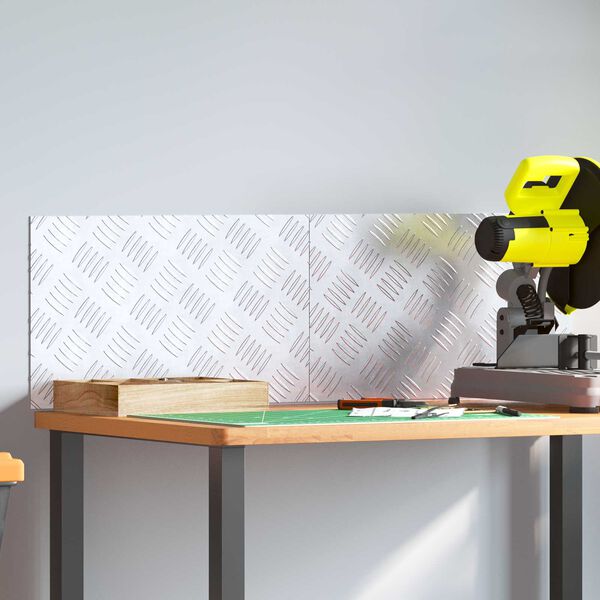 vidaXL Laiptų danga Stačiakampio 2 pcs Sidabro 50 x 30 cm Aliuminis