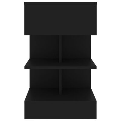 vidaXL Naktinės spintelės, 2vnt., juodos spalvos, 40x35x65cm, MDP