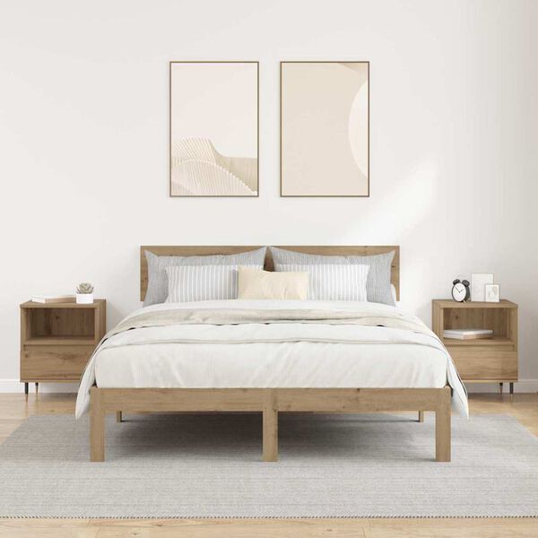 vidaXL &Scaron;alia lovos spintelė 2 pcs Amatininkų ąžuolas 40 x 35 x 50 cm