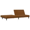 vidaXL Dvivietė sofa-lova, rudos spalvos, aksomas
