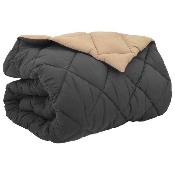 vidaXL Žiemos antklodė Antracito ir taupe 240 x 260 cm Mikropluo&scaron;tas