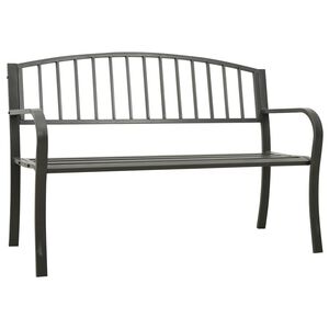 vidaXL Sodo suoliukas, pilkos spalvos, 120cm, plienas