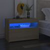 vidaXL Naktinė spintelė su LED, sonoma ąžuolo, 60x35x40cm, mediena