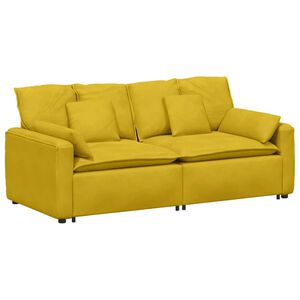 vidaXL Modulinė sofa su pagalvėlėmis, geltona