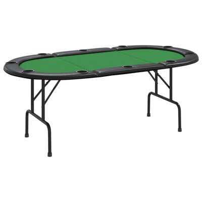 vidaXL Sulankstomas pokerio stalas, žalias, 206x106x75cm, 10 žaidėjų