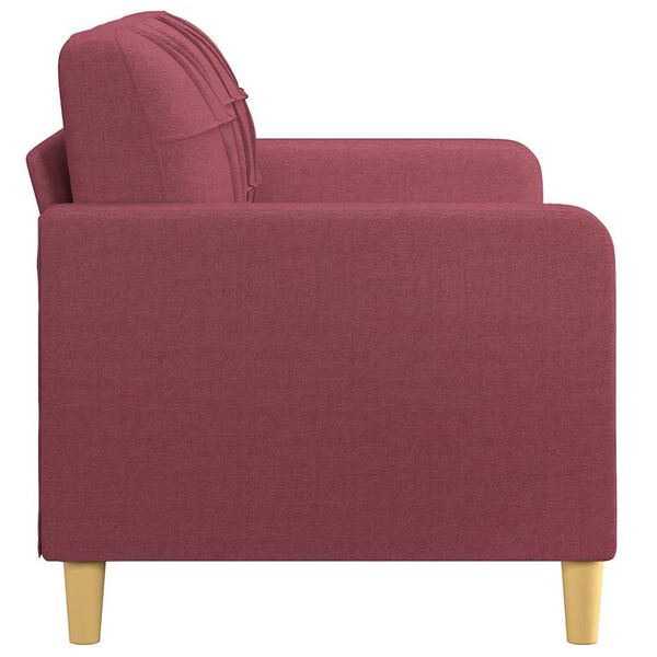 vidaXL Dvivietė sofa, raudonojo vyno spalvos, 140cm, audinys