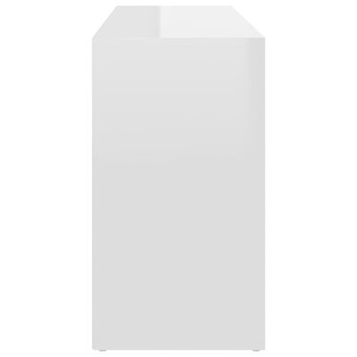 vidaXL Batų suoliukas, baltos spalvos, 103x30x54,5cm, MDP, blizgus