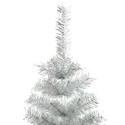 vidaXL Dirbtinė Kalėdų eglutė su stovu, sidabrinės spalvos, 120cm, PET