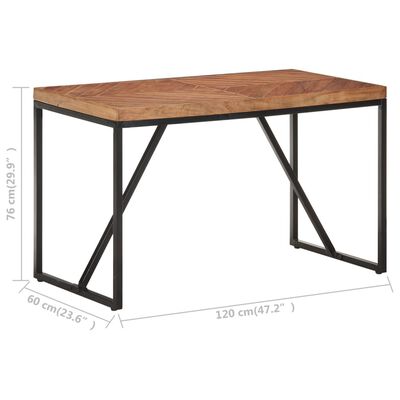 vidaXL Valgomojo stalas, 120x60x76cm, akacija ir mango mediena