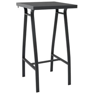 vidaXL Sodo baro stalas, juodas, 60x60x110cm, grūdintas stiklas