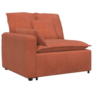 vidaXL Modulinė sofa, porankiai, galas, su pagalvėlėmis, raudonai oranžinė, 100 cm