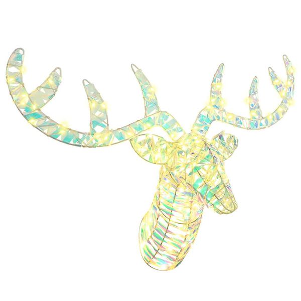 vidaXL Elnių tempimo roges su 140 LED Šilta balta 60 cm PET