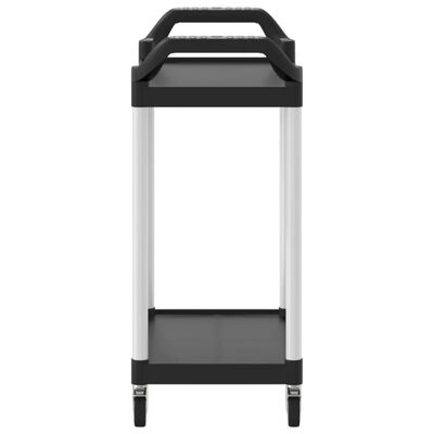 vidaXL Vežimėlis, 2 aukštų, juodos spalvos, 81x41x92cm, aliuminis
