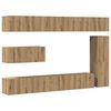 vidaXL 7 dalių sieninis televizoriaus spintelės komplektas Artisan Oak