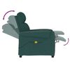 vidaXL Masažinis krėslas, tamsiai žalios spalvos, audinys