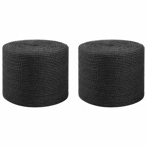 vidaXL Juto virvė 2 vnt. 2 mm Juoda 100% Tossa jutas