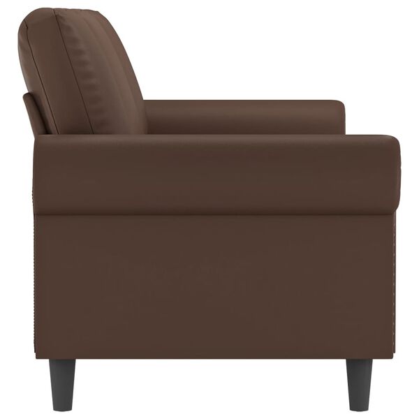 vidaXL Trivietė sofa, rudos spalvos, 180cm, dirbtinė oda