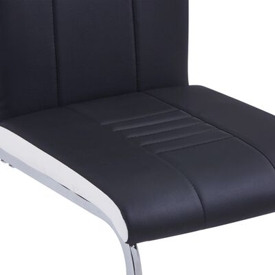 vidaXL Gembinės valgomojo kėdės, 4 vnt., juodos, dirbtinė oda
