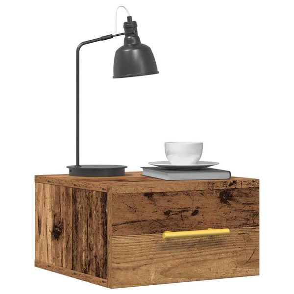 vidaXL &Scaron;alia lovos spintelė 2 pcs Senas medis 35 x 35 x 20 cm