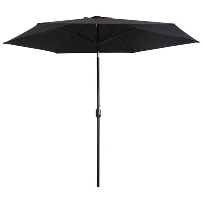 vidaXL Lauko skėtis su metaliniu stulpu, juodos spalvos, 300cm