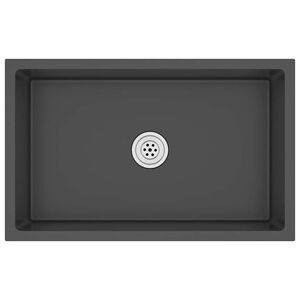 vidaXL Virtuvės plautuvė, juoda, rankų darbo, nerūdijantis plienas