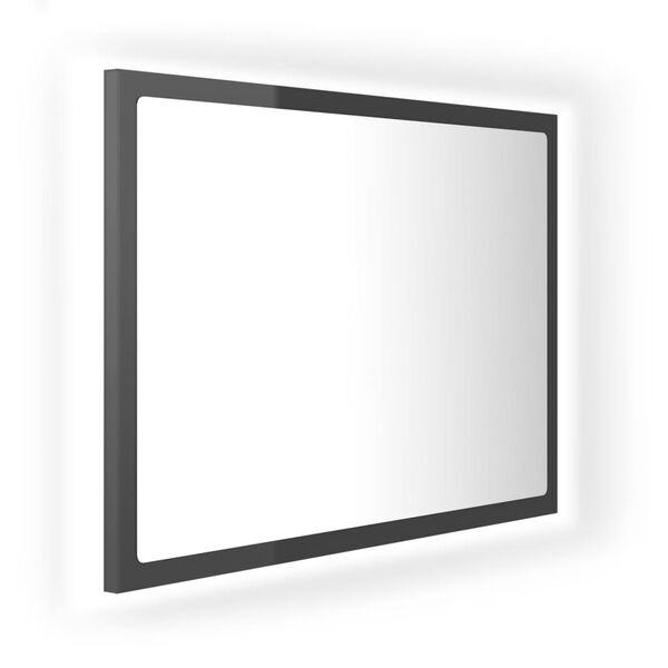vidaXL Vonios LED veidrodis, pilkas, 60x8,5x37cm, akrilas, blizgus