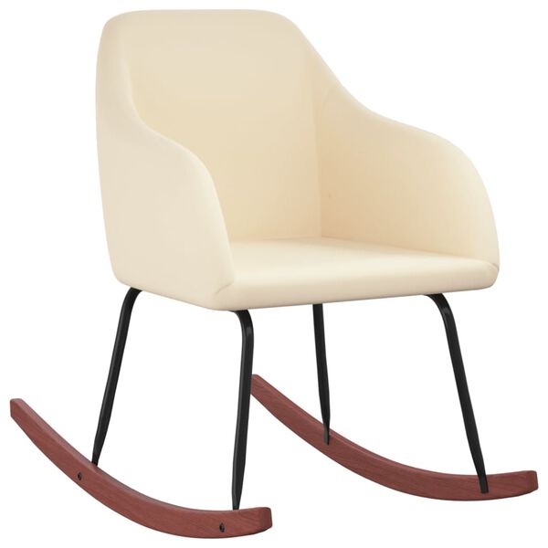 vidaXL Supama kėdė, kreminės spalvos, aksomas