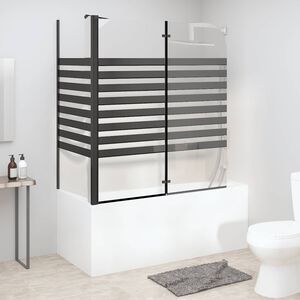 vidaXL Vonios pertvara, 120x68x130cm, grūdintas stiklas, dryžuota