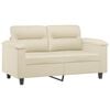 vidaXL Dvivietė sofa, kreminės spalvos, 120cm, dirbtinė oda