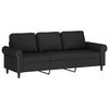 vidaXL Trivietė sofa su pakoja, juodos spalvos, 180cm, aksomas