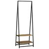 vidaXL Drabužių stovas su lentyna su saugykla Juoda 60 x 45 x 180 cm