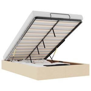 vidaXL Osmanų lovos rėmas be čiužinio, kreminis, 120x190cm, audinys