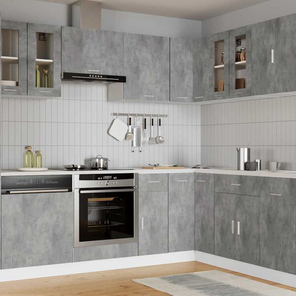 vidaXL Pakabinama stiklinė spintelė, &ldquo;Lyon&rdquo;, betono, 60x31x60cm