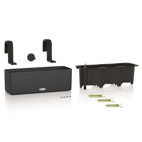 LECHUZA Lovelis CUBE color triple, antracito, su laikikliais, 13684