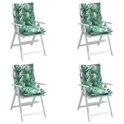 vidaXL Kėdės pagalvėlės, 4vnt., oksfordo audinys, su lapais