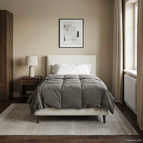 vidaXL Vasaros antklodė &Scaron;viesiai pilka 135 x 200 cm Mikropluo&scaron;tas