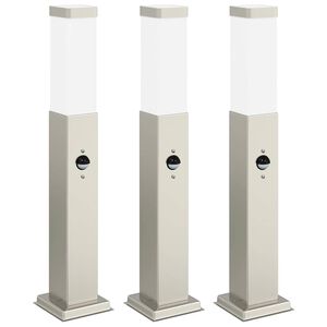 vidaXL &Scaron;viestuvai su jutikliu, 3 vnt., 50 cm, nerūdijantis plienas, IP44
