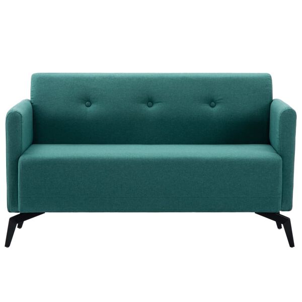 vidaXL Dvivietė sofa, audinio apmu&scaron;alas, 115x60x67cm, žalia