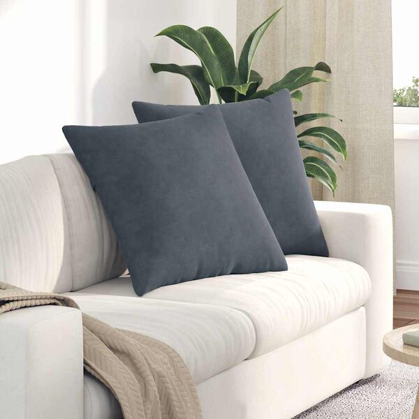 vidaXL Sofa Pagalvės 2 pcs Tamsiai pilka 60 x 60 cm Kordūrinis audinys