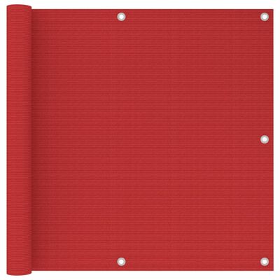 vidaXL Balkono pertvara, raudonos spalvos, 90x500cm, HDPE