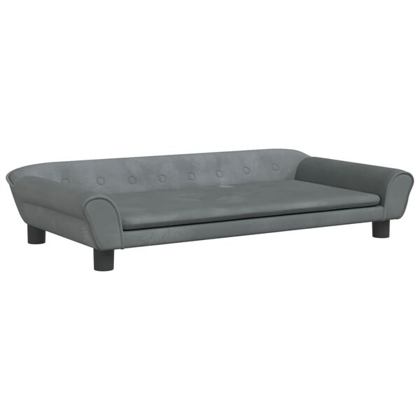 vidaXL Vaiki&scaron;ka sofa, tamsiai pilkos spalvos, 100x50x26cm, aksomas