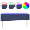 vidaXL Galvūgalis su LED, mėlynos spalvos, 203x16x78/88cm, audinys