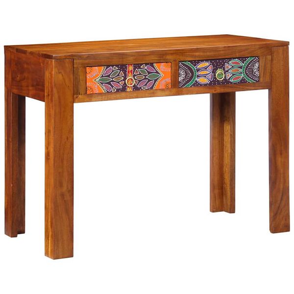 vidaXL Stalas Ruda 100 x 50 x 75 cm Akacijos medienos masyvas