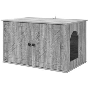vidaXL Katės namelis Pilka Sonoma 85 x 55 x 50,5 cm Apdirbta mediena