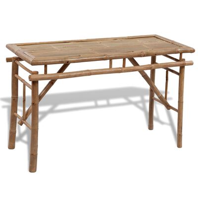 vidaXL Alaus stalas su 2 suoliukais, 100cm, bambuko mediena