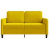 vidaXL Dvivietė sofa, geltonos spalvos, 120cm, aksomas