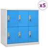 vidaXL Spintelės, 5vnt., pilkos/mėlynos, 90x45x92,5cm, plienas