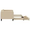 vidaXL Ištraukiama lova su stalčiais, kreminė, 80x200cm, audinys