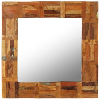 vidaXL Sieninis veidrodis, perdirbtos medienos masyvas, 60x60cm