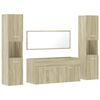 vidaXL Vonios baldų komplektas, 4 dalių, ąžuolo, apdirbta mediena